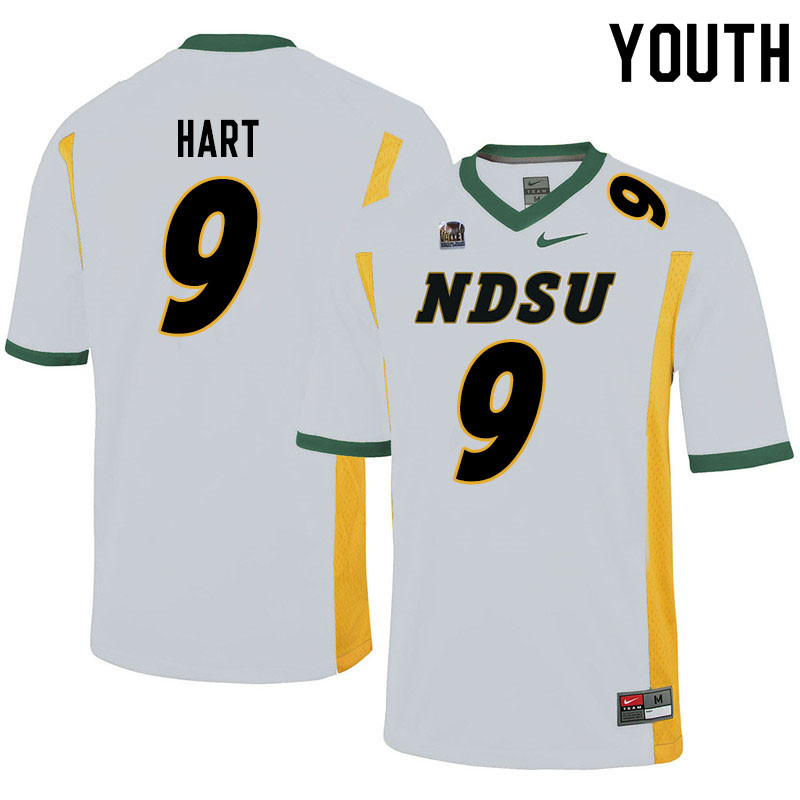 Youth #9 DJ Hart North Dakota State Bison College Football Jerseys Sale-White - Click Image to Close